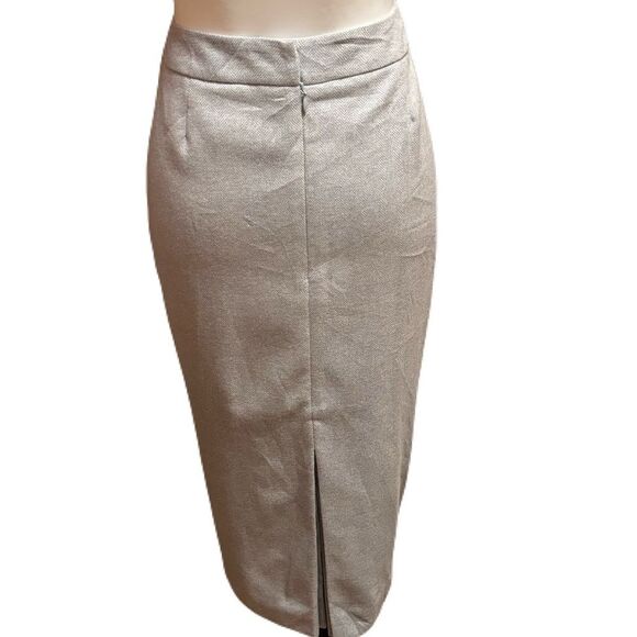 Doncaster Blue & White Midi Pencil Skirt | Wool Angora Blend | Size 4 - Picture 3 of 6